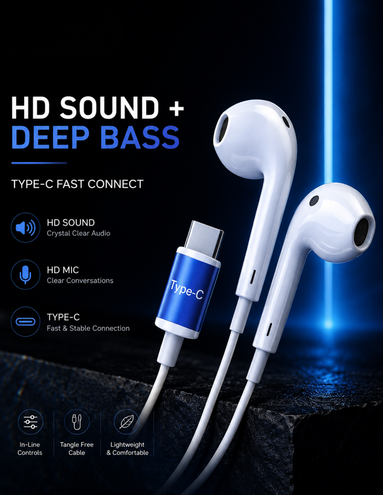 ENERGEVATE Type-C Wired Earphones